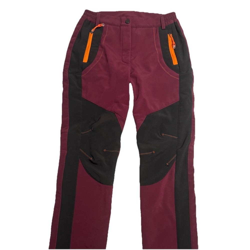 Wind Stopper Unisex Burgandy Black Orange Anti-Wind Pants, Medium